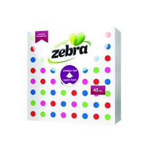 Салфетки Зебра точки, 45бр