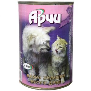 Консерва Арчи за куче и коте – пилешко с дроб, 1100г.jpg