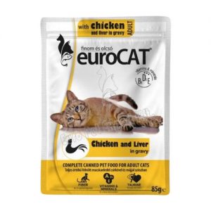 Пауч за котки Eurocat пиле, 85г